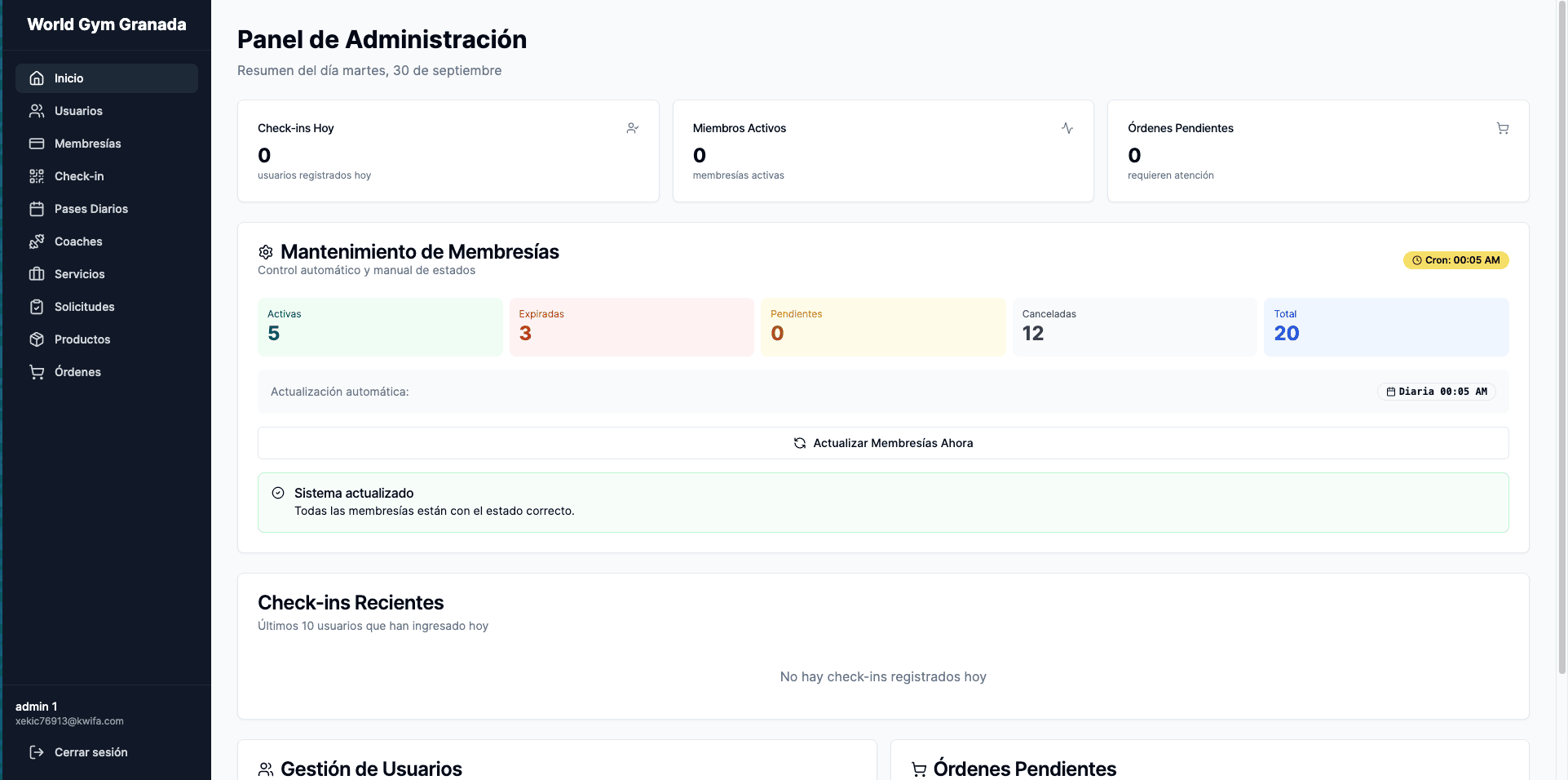 Dashboard Administrativo
